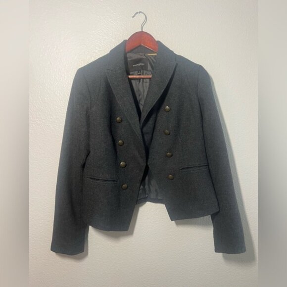 Banana Republic Women’s Wool-Blend Double-Breasted Blazer, Size 6, Heather Gray - Picture 1 of 4